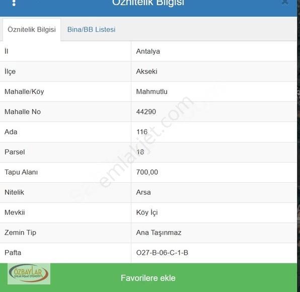 Antalya Akseki Mamutluda Satılık 2 Kat İmarlı Arsa - Görsel 3