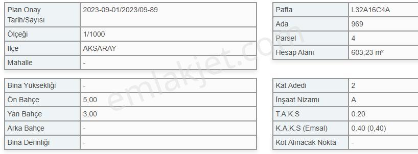 Aksaray Yavuz Sultan Selim Mah Satılık Arsa /603 M - Görsel 8