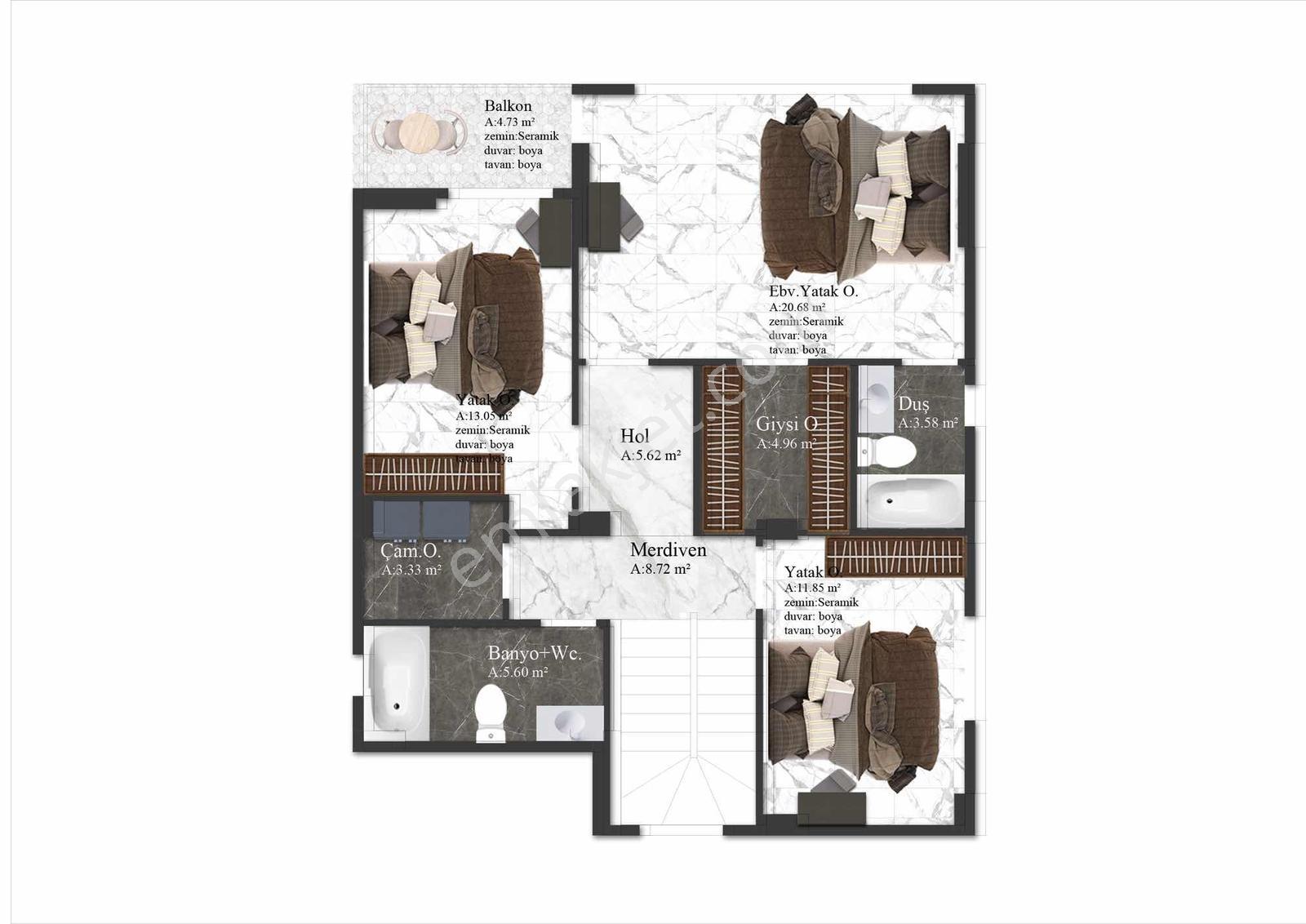 Ömer İnan Remax Neviye Mh 5+1 Tripleks Özel Teraslı Lüx Villalar - Görsel 6