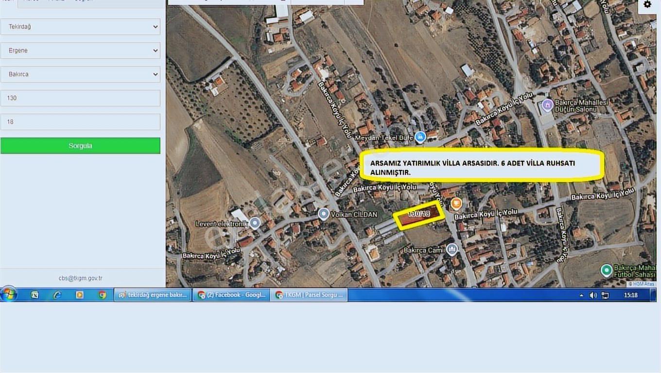 T.dağ Ergene Bakırcılar Mh, 6 Adet Villa Ruhsatlı 1.984m2 Arsa - Görsel 5