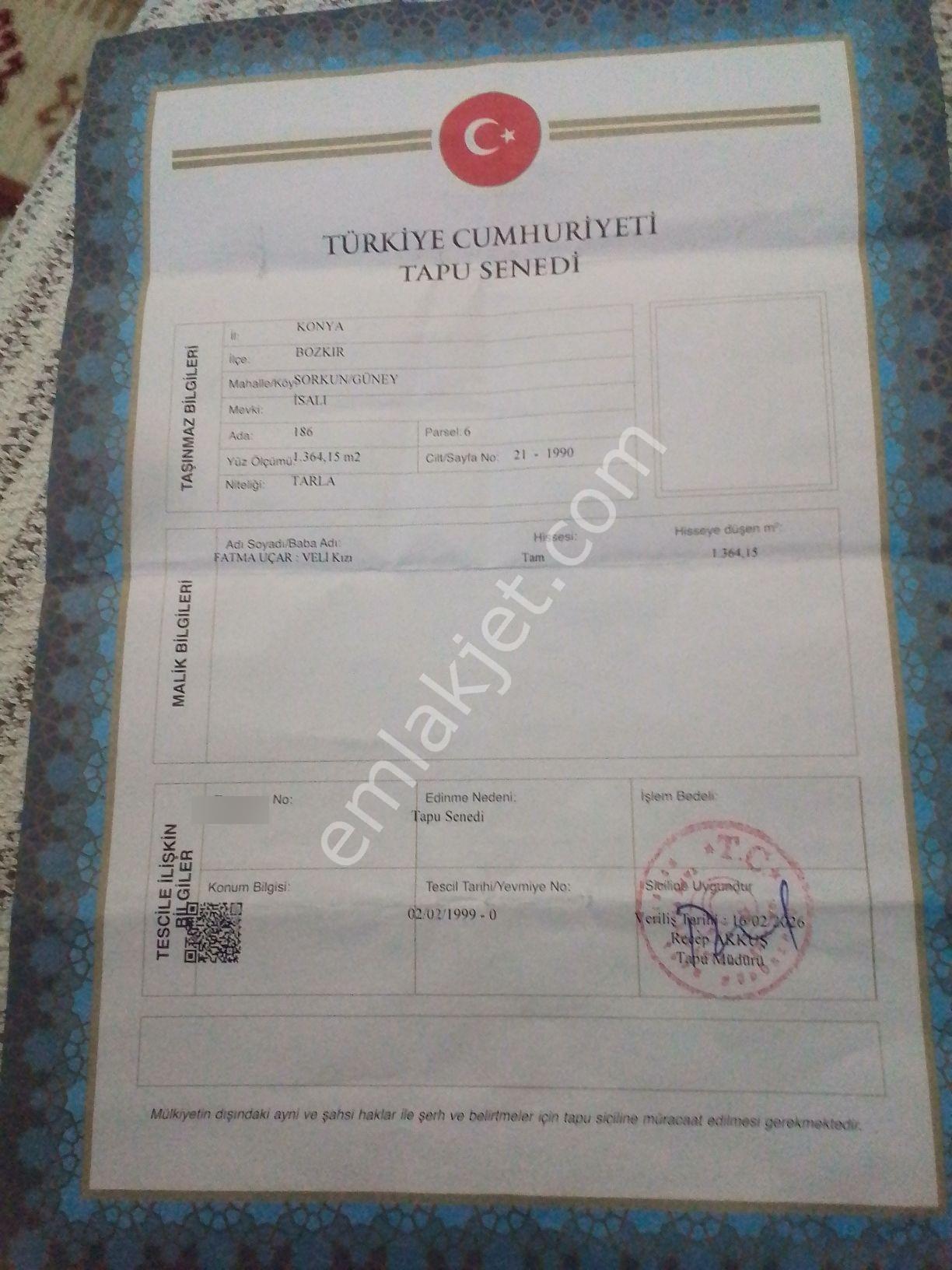 Sorkun İsalida 2 Evlik İmarlı Arsa