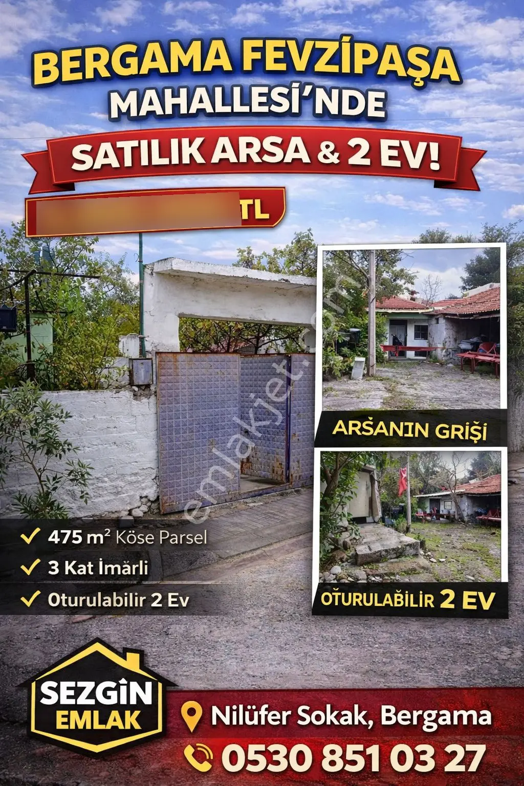 Bergama 'da İçinde İki Müstakil Ev Olan Arsamız Satılık