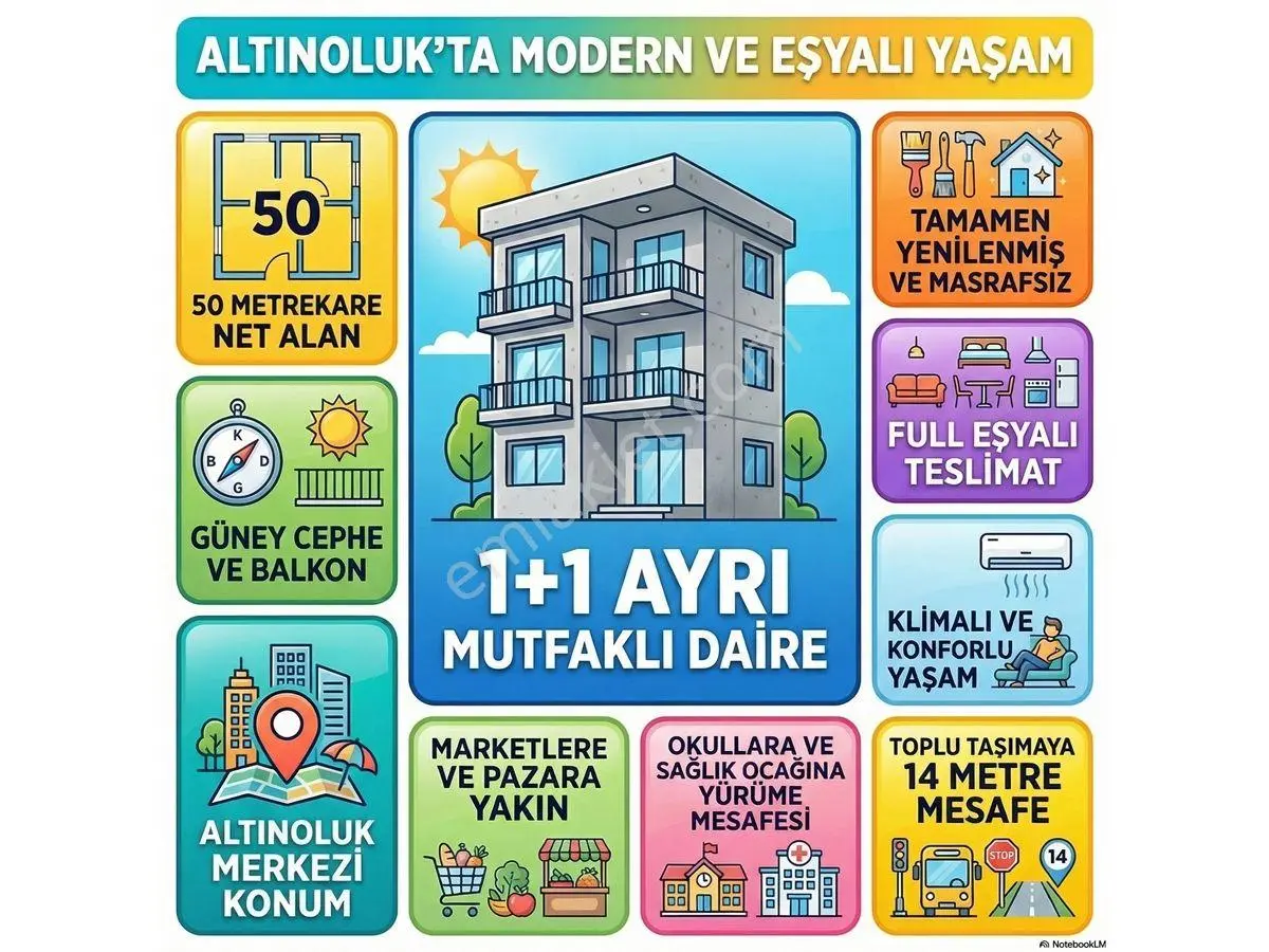 Altınoluk Satılık Daire | Ayrı Mutfaklı, Eşyalı Ve Masrafsız - Görsel 2