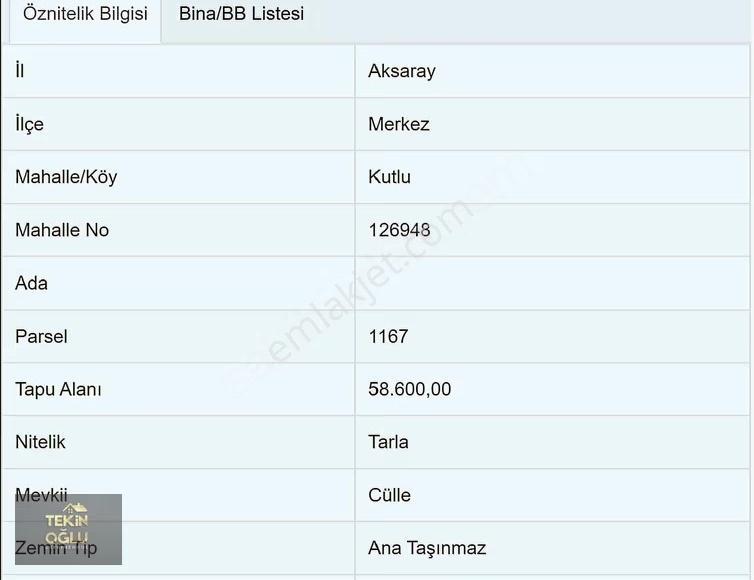 Aksaray Merkez Kutlu'da 58.600 M² Müstakil Tapulu Tarla - Görsel 9