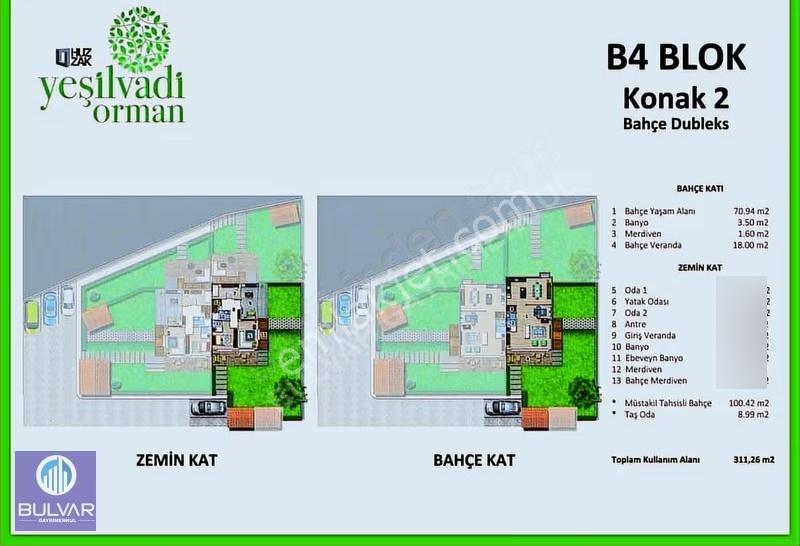 Huzzak Yeşil Vadi Orman Büyük Tip Satılık 3+1 Bahçe Dublex - Görsel 6