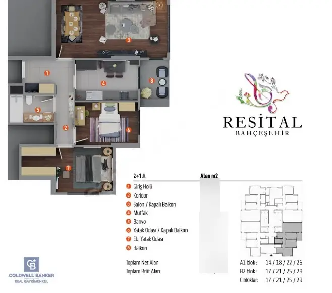 Resital Bahçeşehir ' De 2+1 Kiralık Daire - Görsel 2