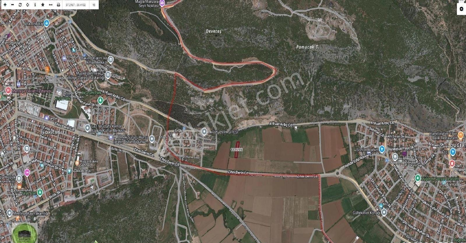 Buewo'dan / Muğla / Menteşe / Düğerek'de / 2037 M² Tarla - Görsel 3