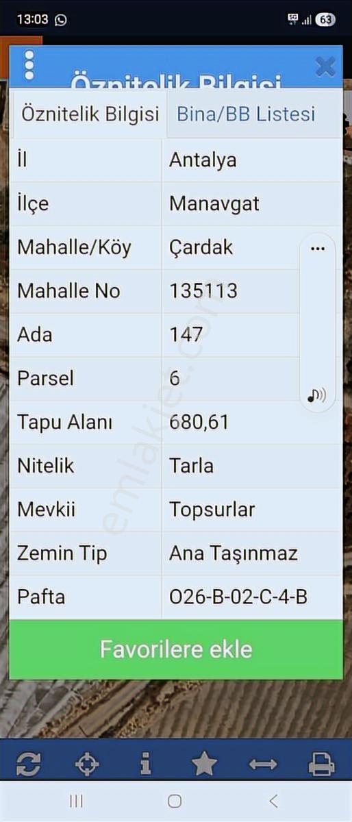 Realty Sıradışından Manavgat-çardakta Müstakil Tapulu Tarla