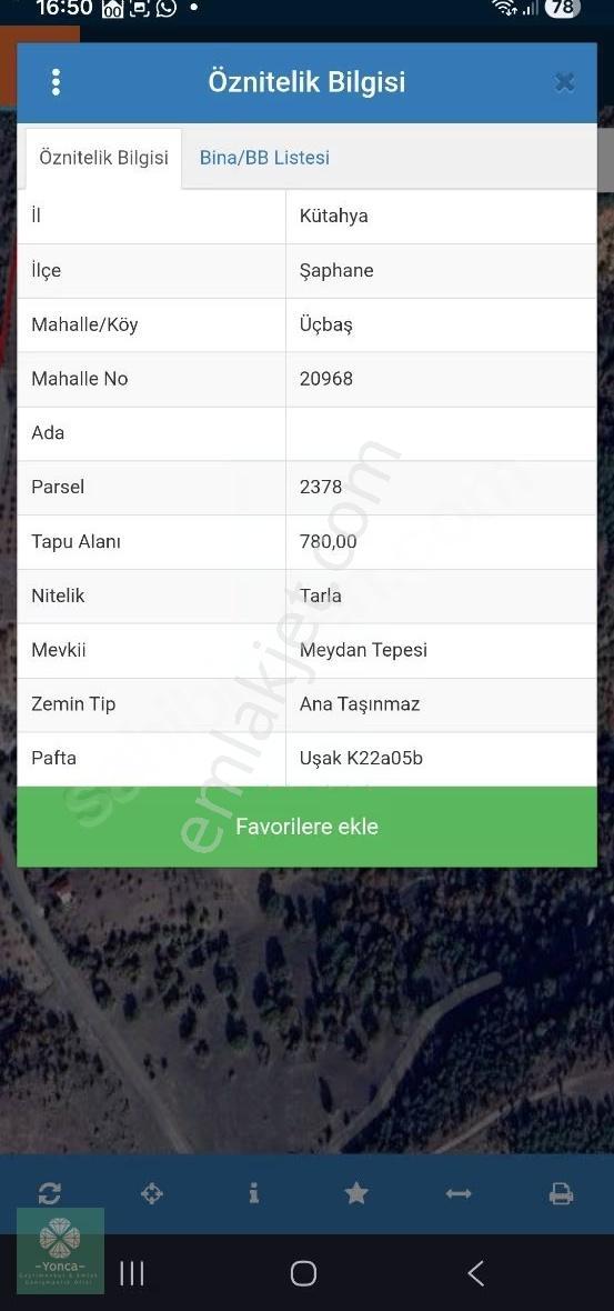 Yonca Gyo Ds Dan Kütahya Şaphane Satılık Ceviz Bahçesi