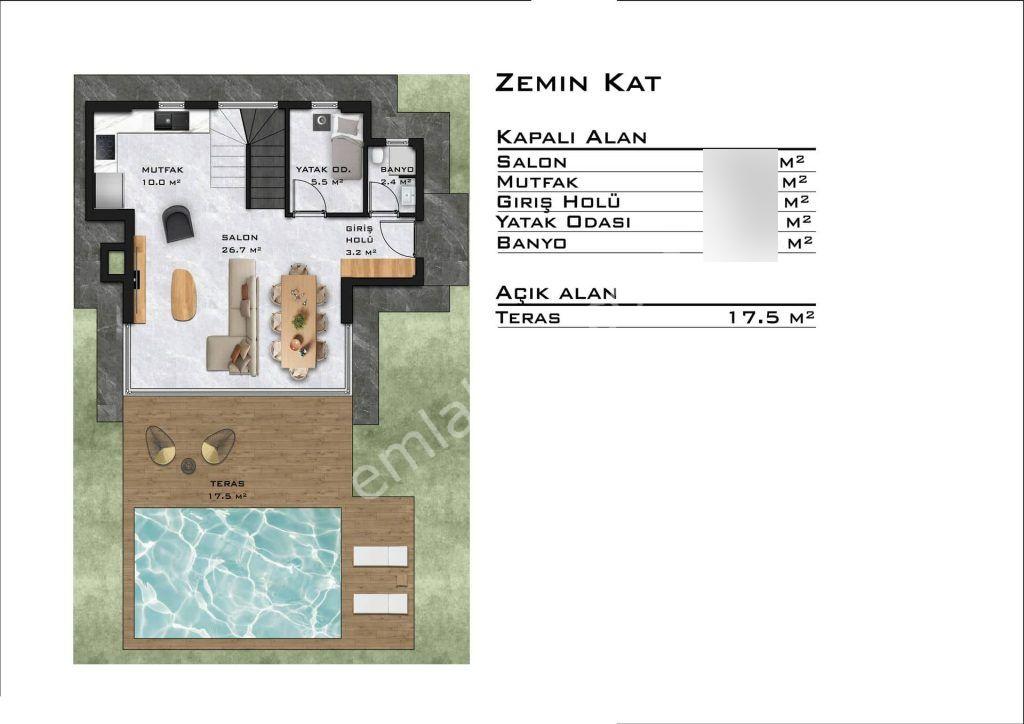 Cemal Emlak'tan Bodrum Kadıkalesi'nde Satılık Sıfır 3+1 Müstakil Havuzlu Villa - Görsel 14