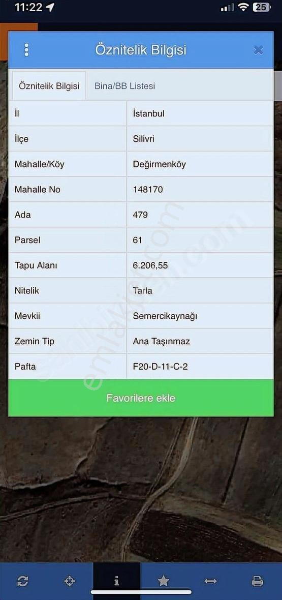 Silivri Değirmenköy'de 387.m2 Tarla