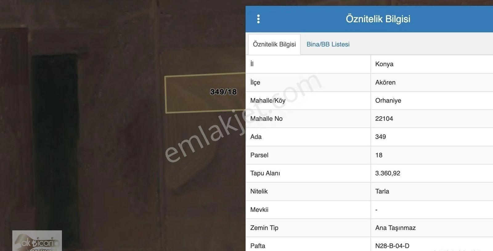 Konya Akören Orhaniye Köyün Yakını Satılık Tarla - Görsel 6