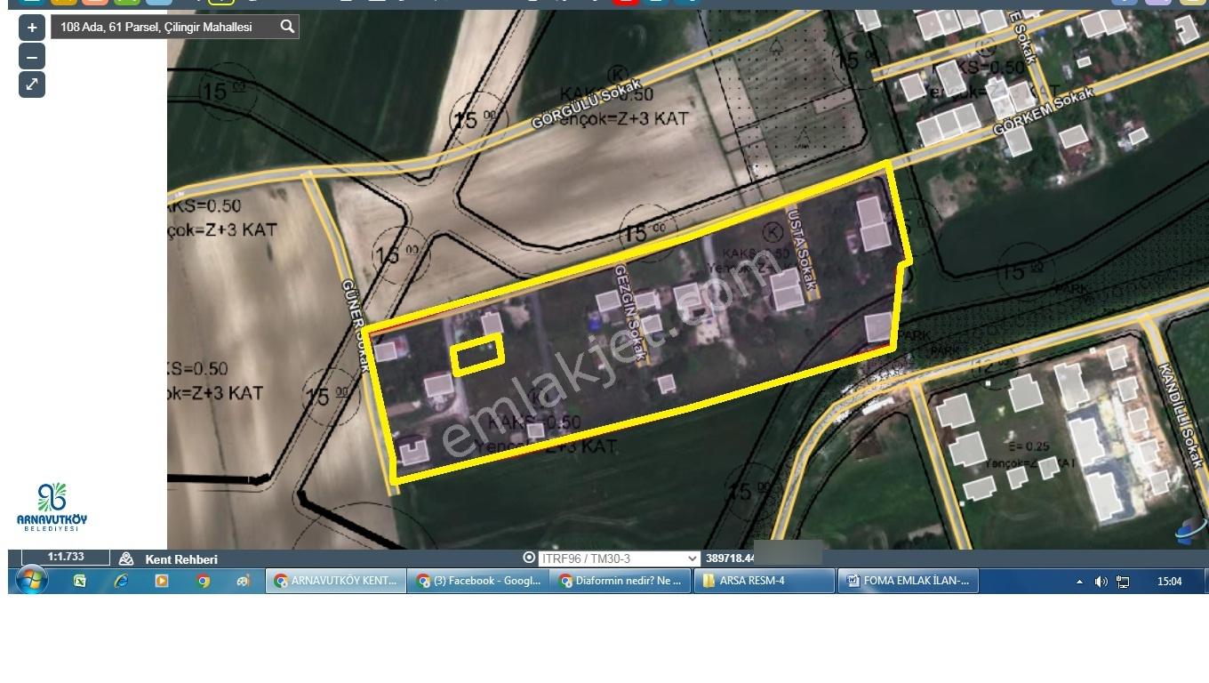 Yatırımcıya, İmar İçinde 260m2 Çaplı, Parselasyonlu Satılık Arsa - Görsel 4
