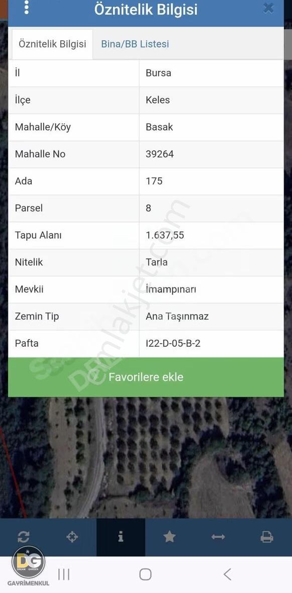 Bursa Keles Başak Köyü'nde Satılık Tarla - 1637 M² - Görsel 5