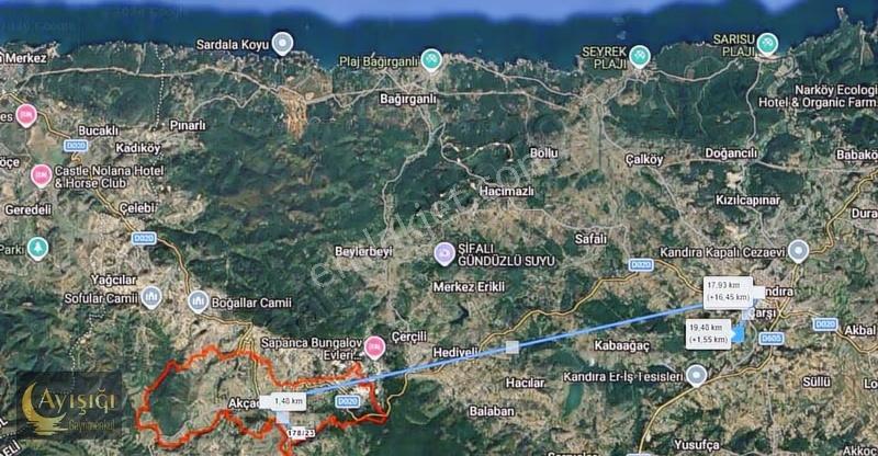 Kandıra Akçaova 9.682m² Tek Tapulu Resmi Yolu Olan Satılık Arsa - Görsel 3