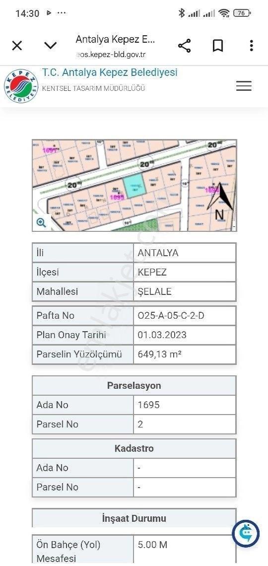 Şelale Mahallesin De Satılık Ticari Konut Arsa