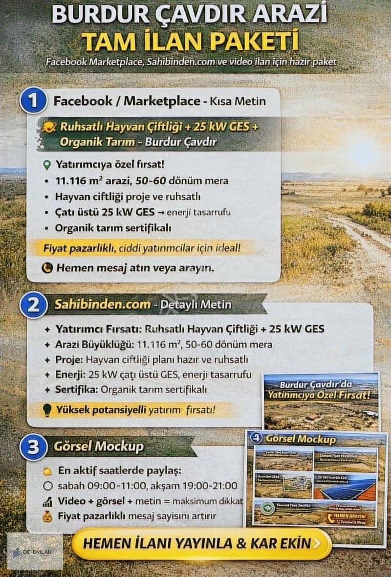 Çavdır Kayacık Mahallesin De Çiftlik Projesi Hazır Satılık Arazi - Görsel 7