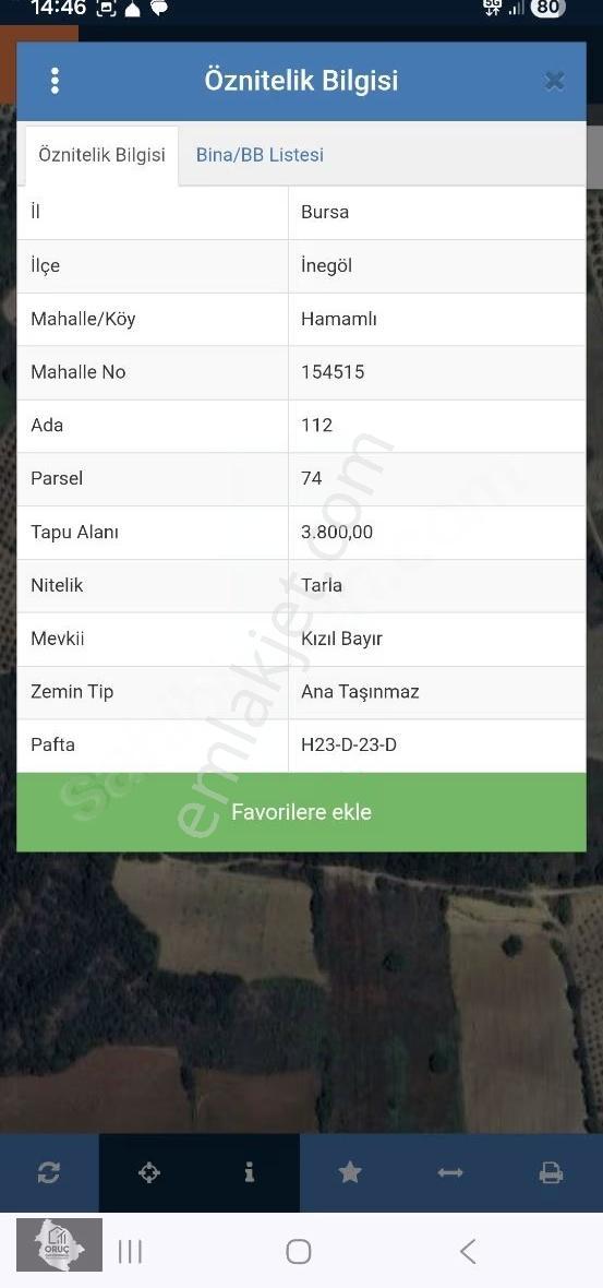 Hamamlıda Acil Satılık İki Parça Tarla Toplam 5.200 M2 - Görsel 5