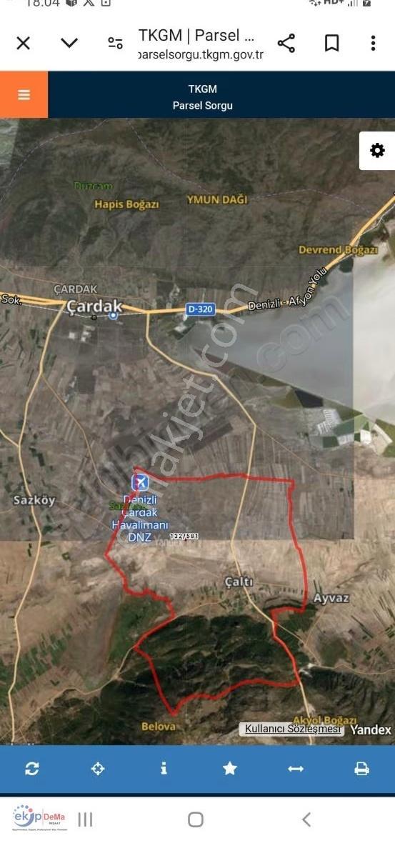 Çardak Havalimanına Yakın 3200 M2 Arazi - Görsel 2