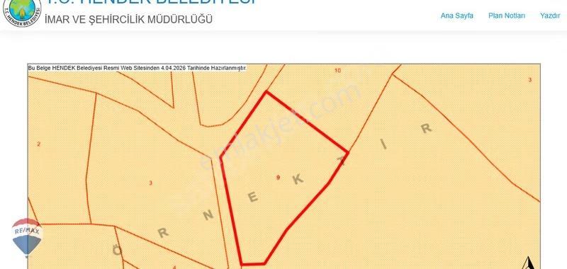Remax Mavi'den Hendek'te 3044 M2 %40 İmarlı Yola Cepheli Arsa - Görsel 7