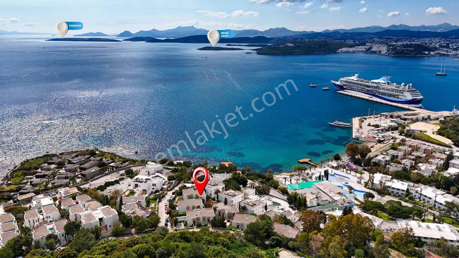 Bodrum Kumbahçede Denize 100 Metre Panoramik Manzaralı Daire