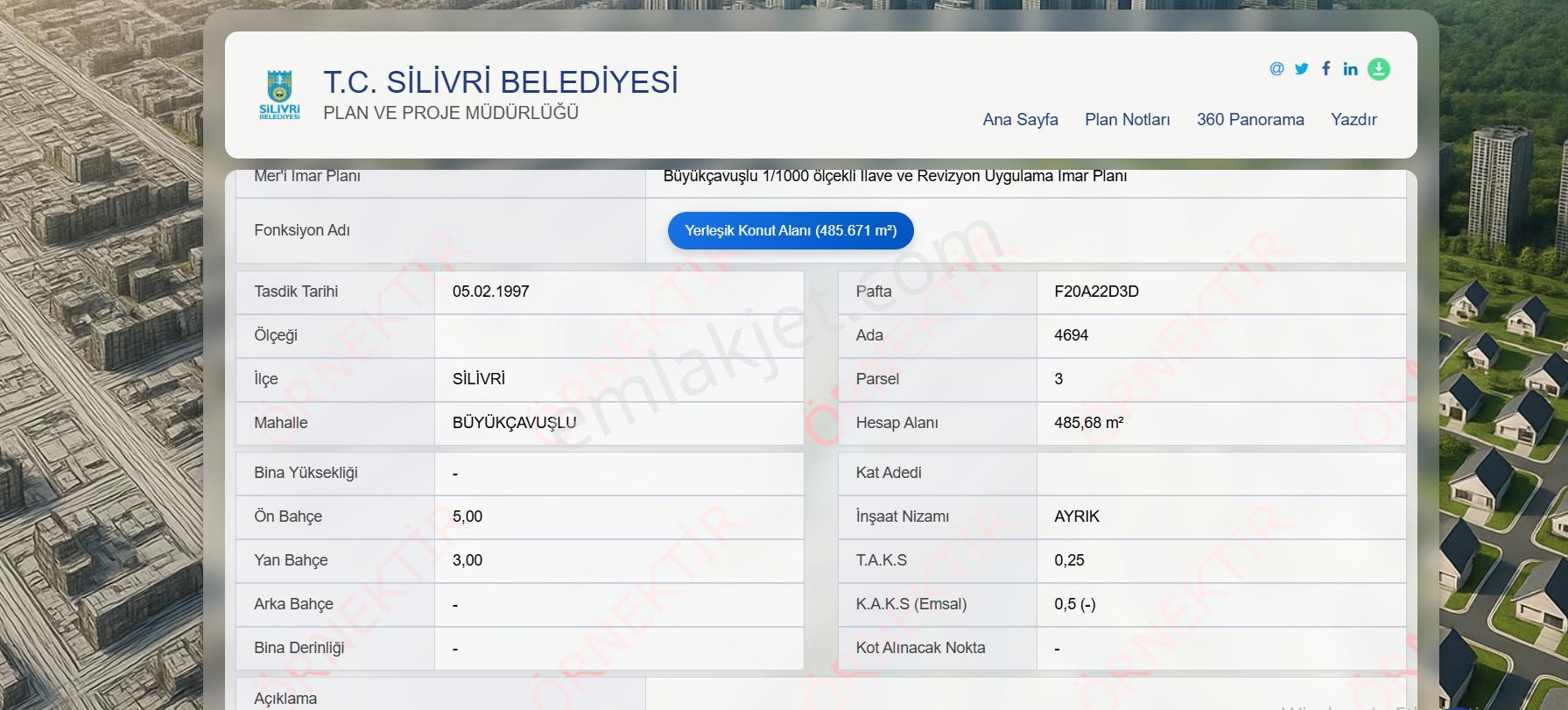 Satılık Villa İmarlı 485 Metre Kare Arsa Çerkezköye 5 Km - Görsel 5