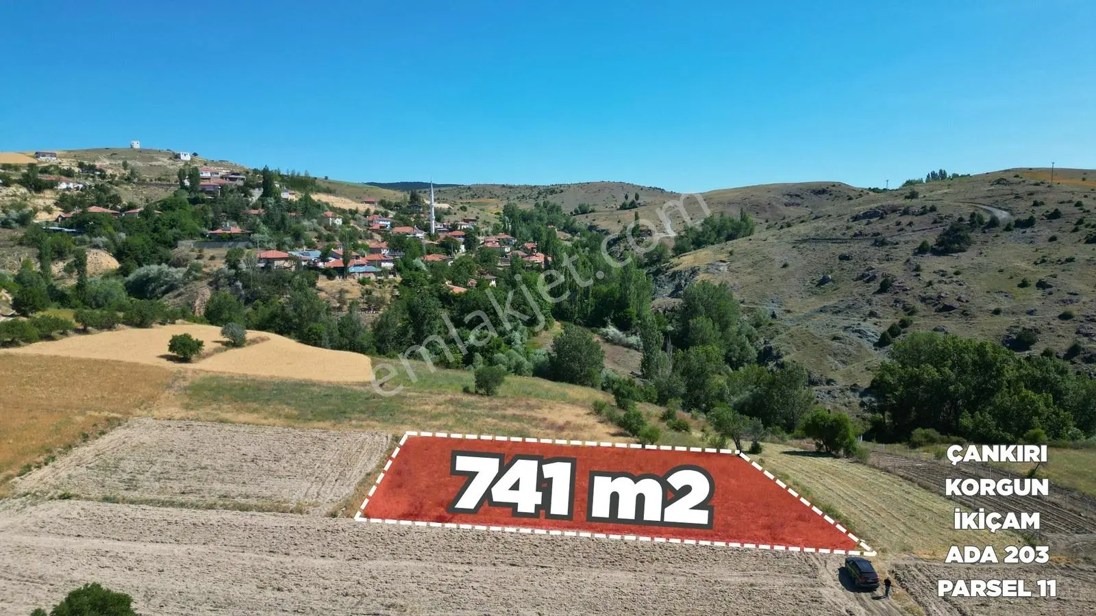 Çankırı Korgun İkiçam Köyünde Köyün Hemen Yanında 741 M2 Tarla - Görsel 4