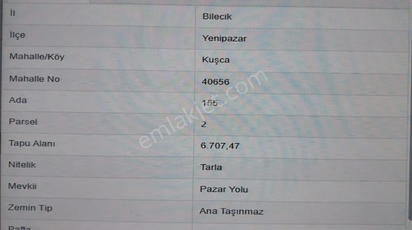 Bilecik Yenipazar Kuşça Köyü Satılık Takaslı 6707 M² Arazi - Görsel 2
