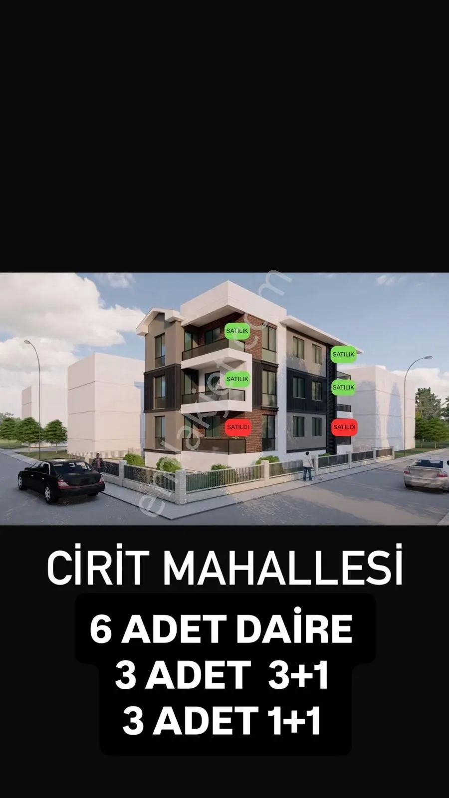 Yamandan Cirit Mah. 3 Adet 3+1 - 3 Adet 1+1 Satılık Daireler