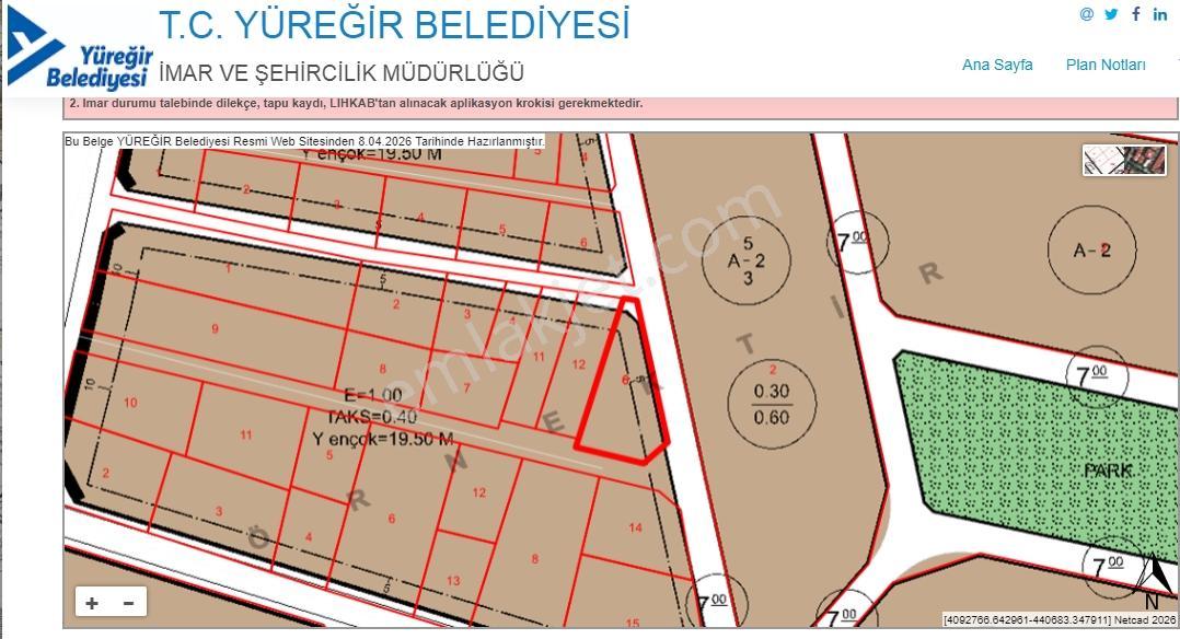 Yüreğir Seyhan Mah. 787 M2 Konut İmarlı Satılık Arsa - Görsel 23