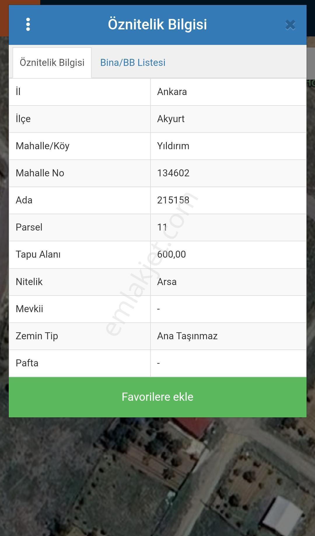 Akyurt Yıldırım Mhde 600m2 Tek Tapu Satılık Arsa - Görsel 3