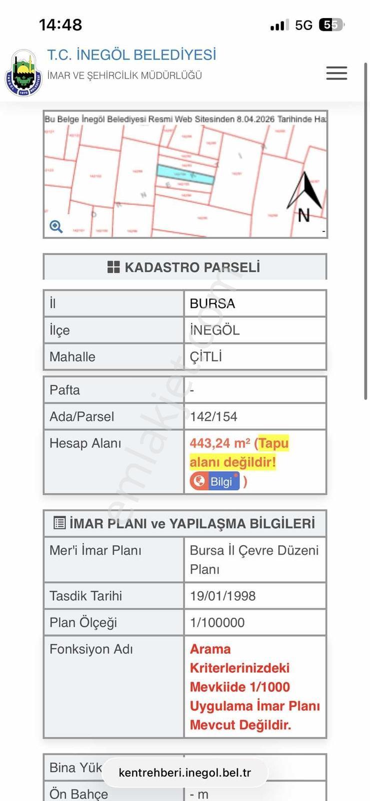 Bursa İnegöl Çitli Mahallesinde Satılık Tarla - Görsel 5