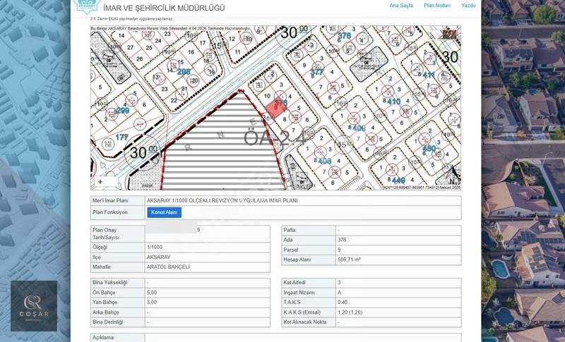 -coşar Gayrimenkul-aratol/bahçeli 3kat506m2 Satılık Fırsat Arsa - Görsel 4