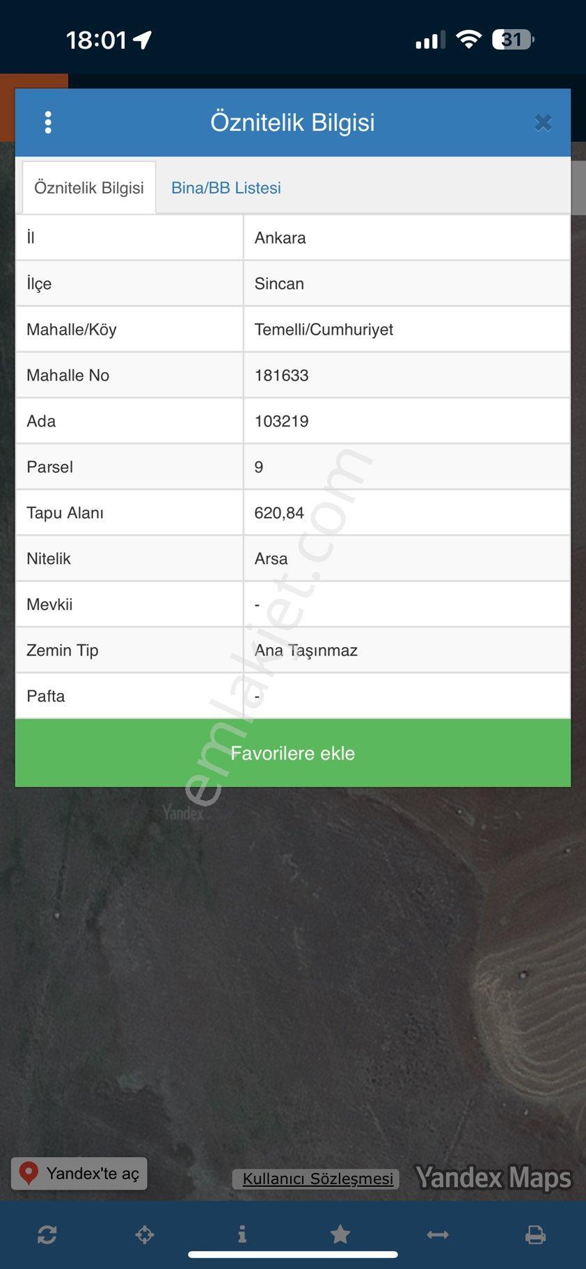 Sincan Temelli Cumhuriyet Mah 620 M2 Tek Tapu İmarlı Arsa - Görsel 12