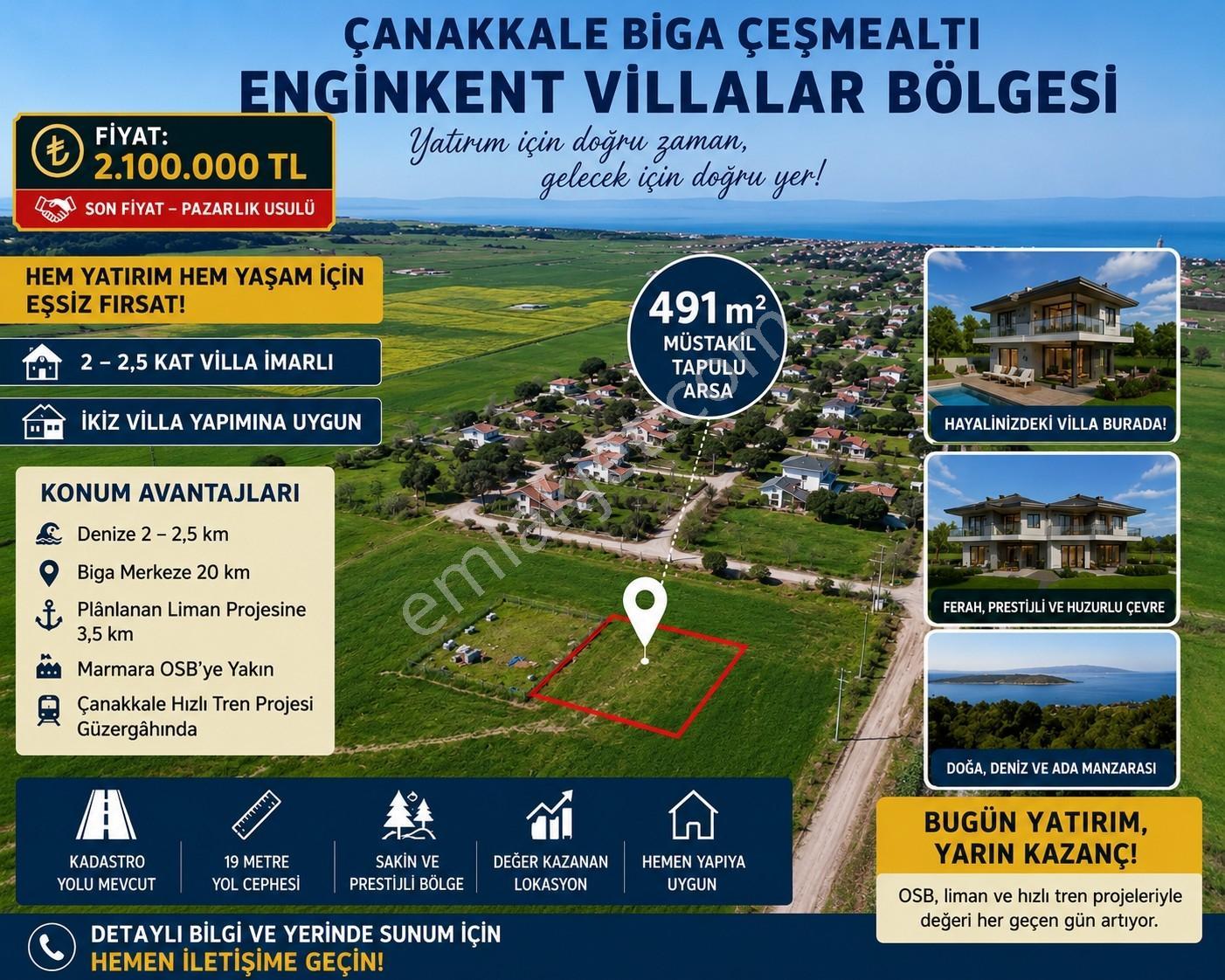491 M2 Villa İmarlı Arsa Çanakkale Biga Çeşmealtı Satılık - Görsel 20
