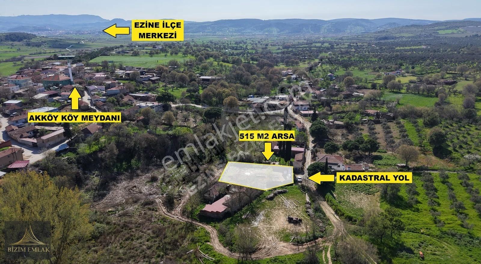 Ezine Akköy Köyünde %80 İmarlı Fırsat Arsa - Görsel 2