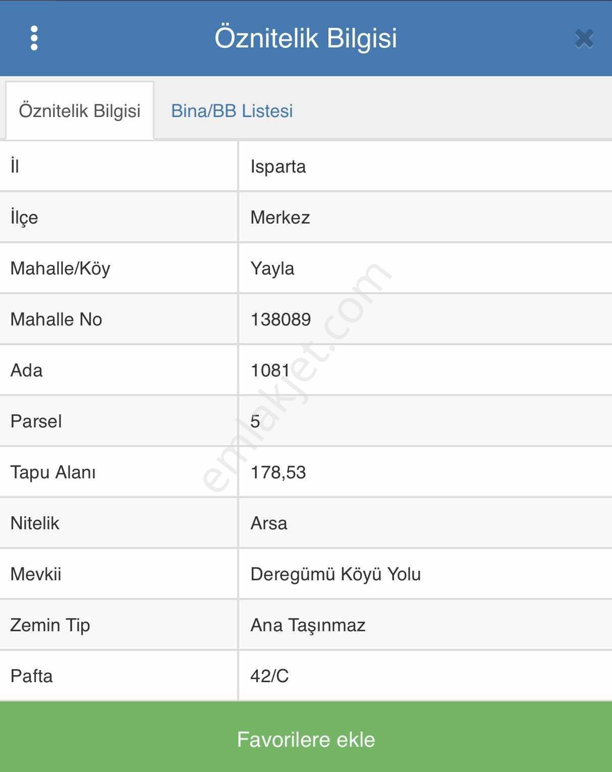 Isparta Merkez Satılık İmarlı Arsa