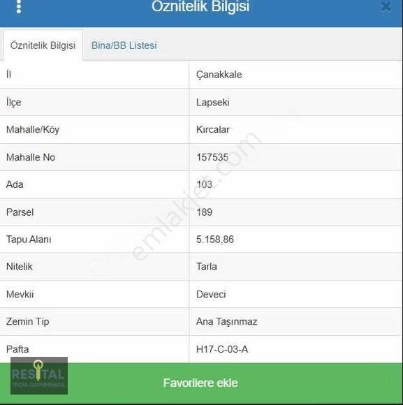 Lapseki Kırcalarda Yatırımlık Tarla - Görsel 2