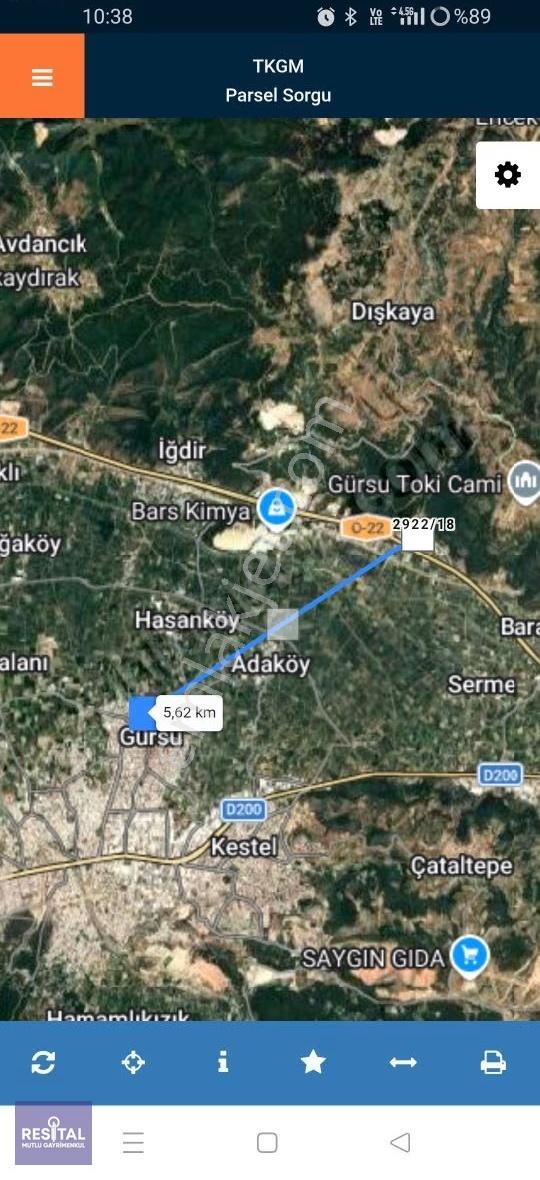 Rs Mutlu Gürsu Karahıdır'da Köy İçinde 1595 M2 Satılık Arazi - Görsel 5