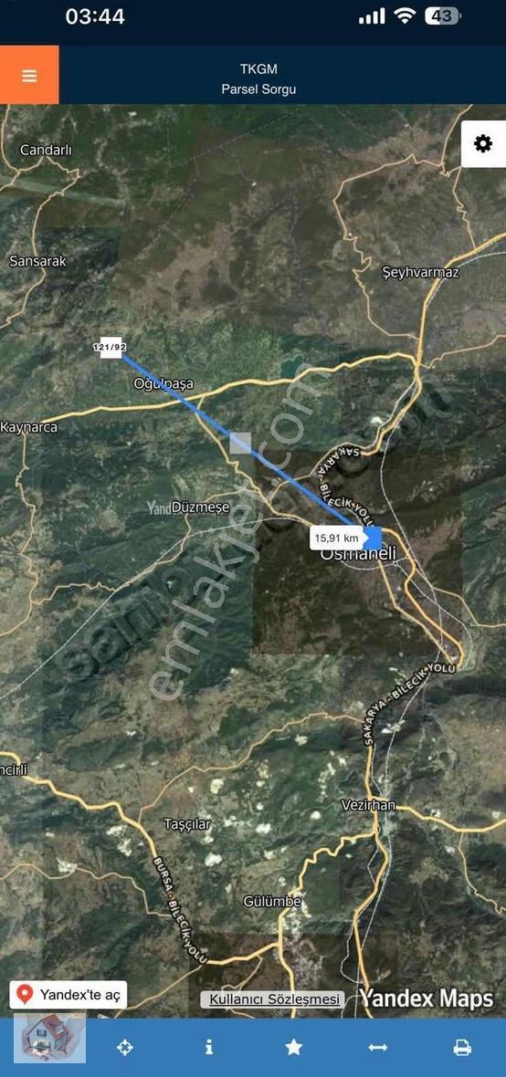 Doğuştan Bilecik Osmaneli Oğulpaşa'da Satılık Bahçe 1382 M - Görsel 6