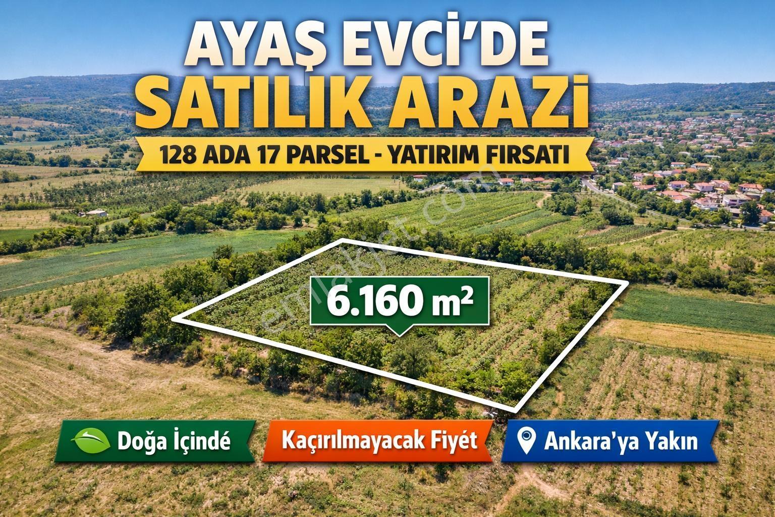 Ayaş Evci'de Tek Tapu Her İşe Uygun 6.1610m² Tarla