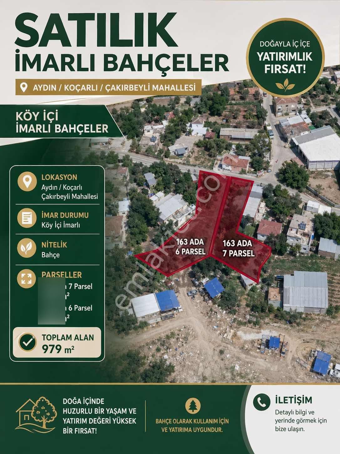 Aydın Çakırbeyli Köyiçi İmarlı Ev Yapılabilir Bahçe
