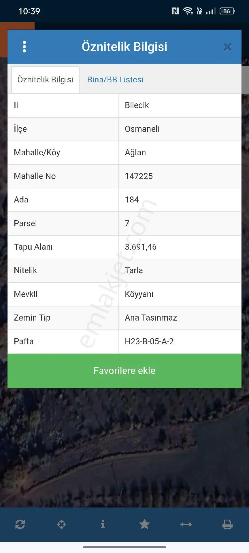 Bilecik Osmaneli Ağlan Köyü Satılık Tarla 3691 Mk Acil