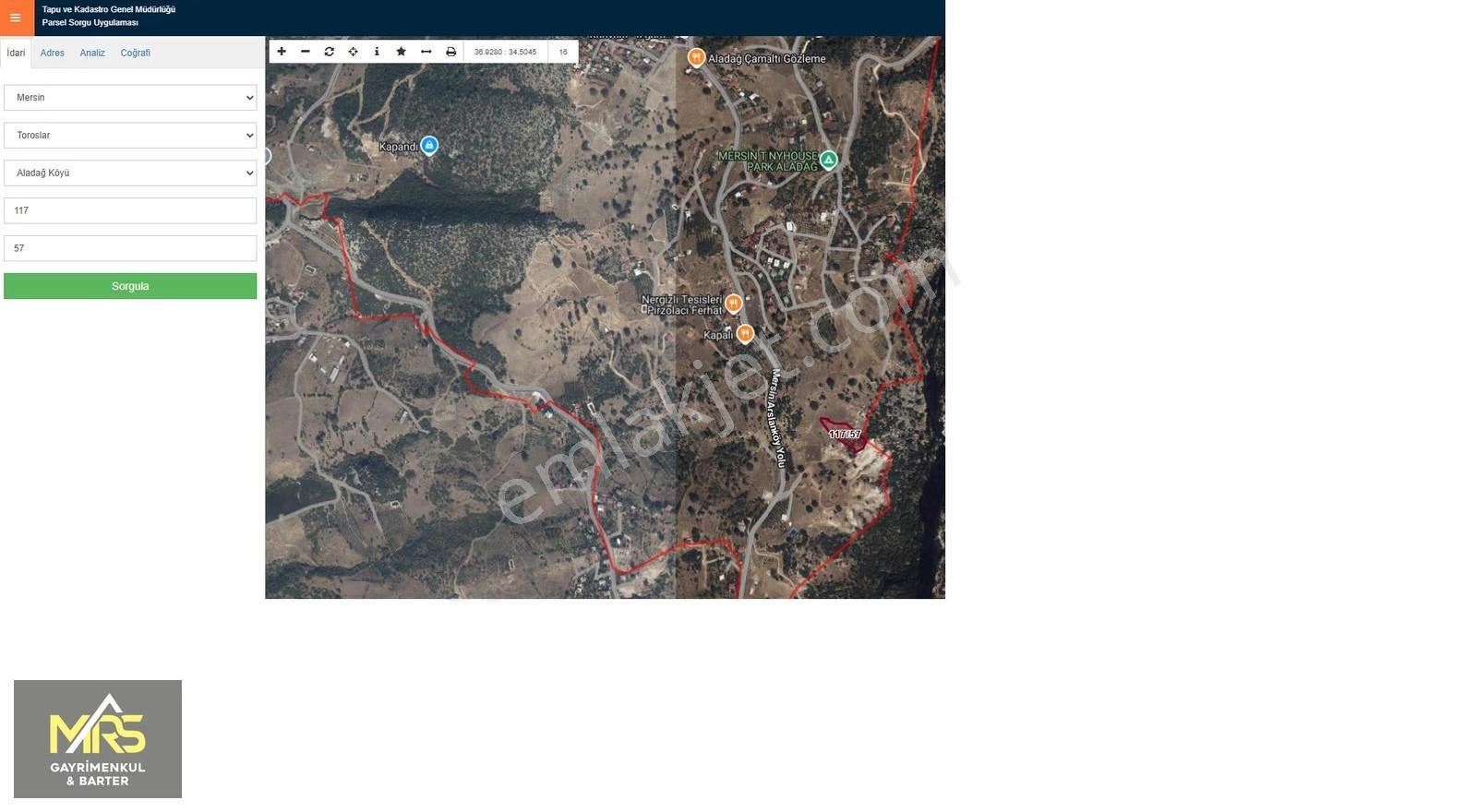 Mrs Gayrimenkulden Mersin Toroslar Aladağ'da 3858 M2 Tarla - Görsel 8