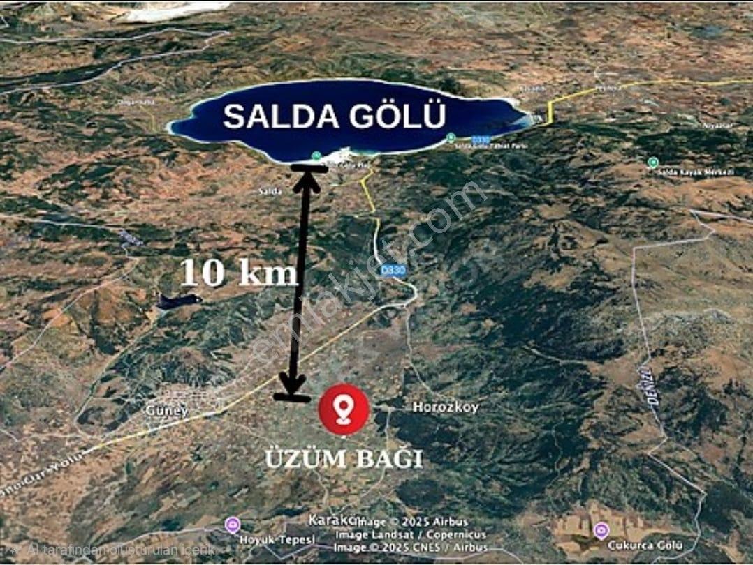 Salda Gölüne Yakın Satılık Bakımlı Üzüm Bağı!