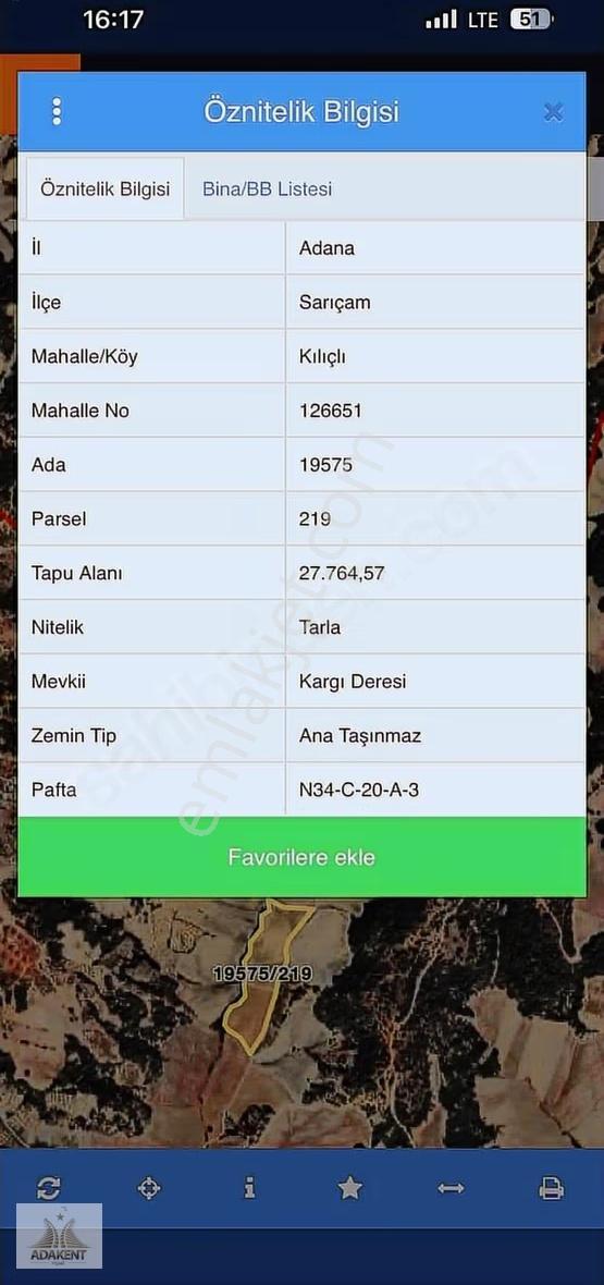 Adakent Den Kılıçlı Köyü Bitişiği Hisse