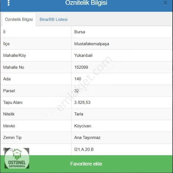Üstünel'den Mustafakemalpaşa Yukarıbalı'da Tek Tapu Tarla
