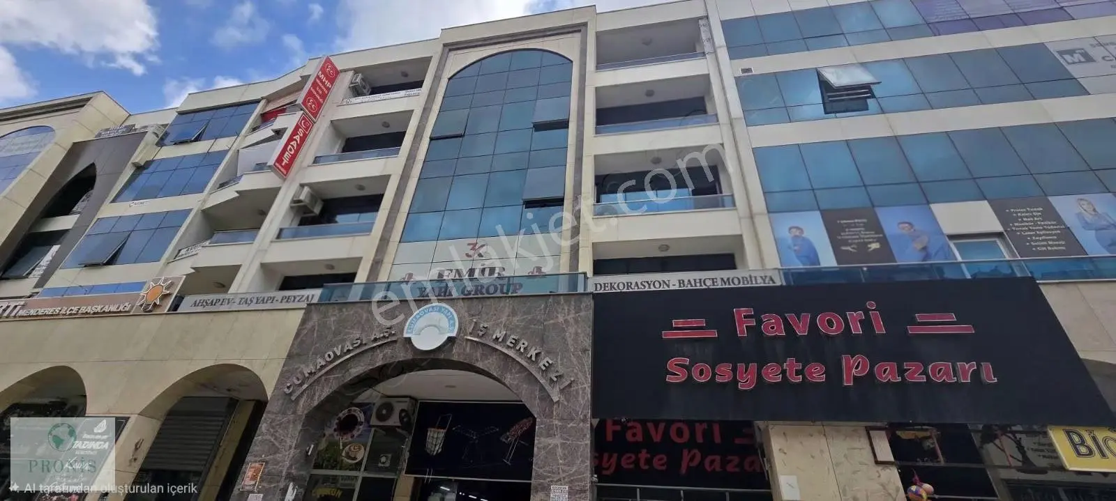 Menderes Merkezde Balkonlu Ferah Ofis Belediye/bankalara Komşu