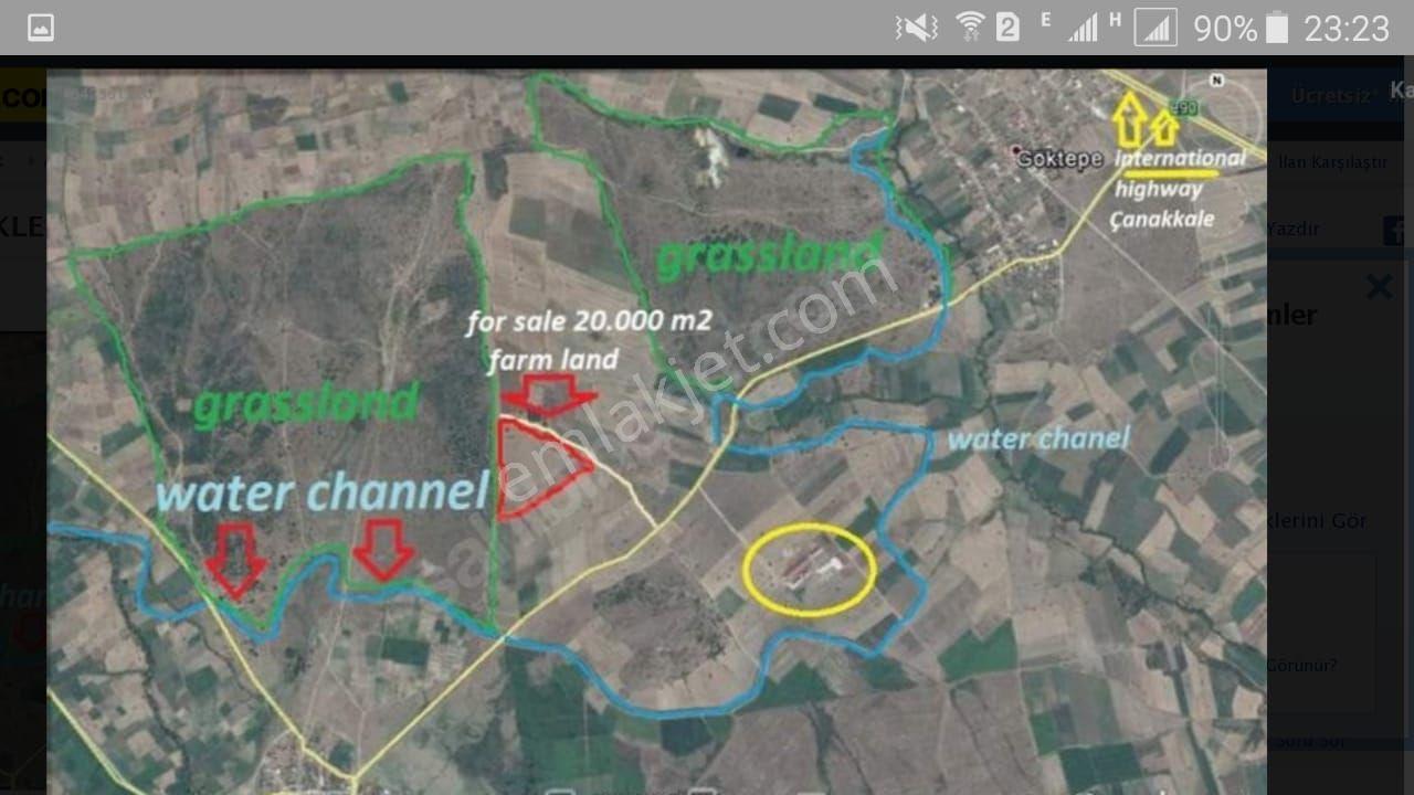 Ç.kale Biga Da18.510m2 Çiftlik Arazisi Mera Cephe - Görsel 9
