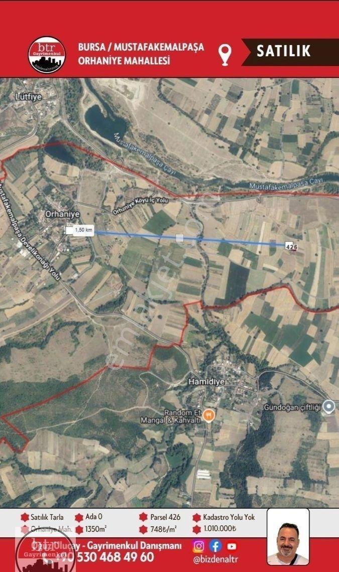 Mustafakemalpaşa Orhaniye Mahallesi'nde Satılık 1350 M² Tarla (parsel: 426) - Görsel 4